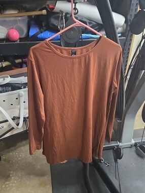 Rust Brown Long Sleeve Top